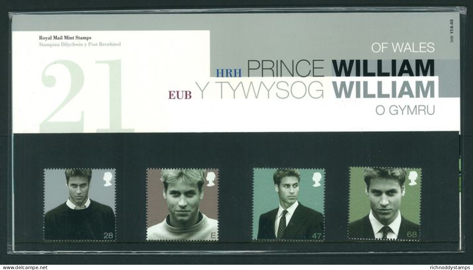 2003 21st Birthday Of Prince William Of Wales Presentation Pack. - Presentation Packs