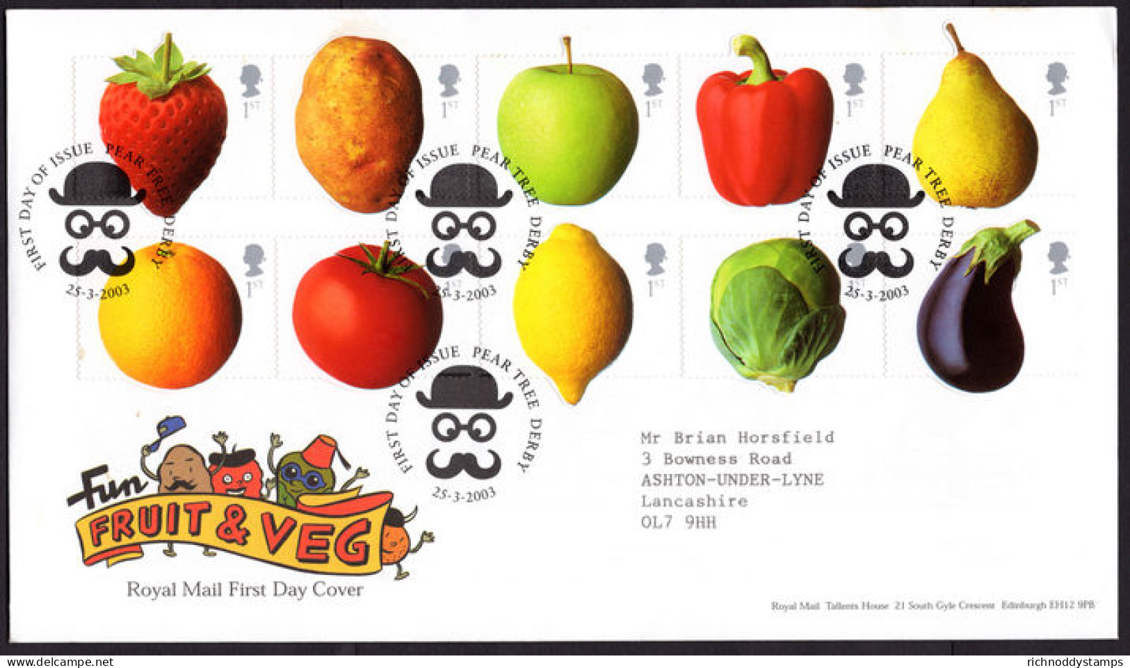 2003 Fruit And Vegetables Pear Tree First Day Cover. - 2001-10 Ediciones Decimales