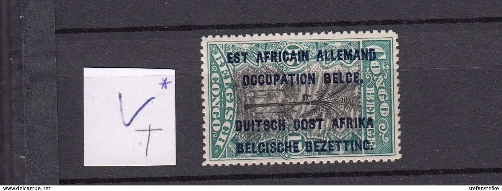 Ruanda - Urundi  Ocb Nr:  30 B * MH  Var Lange T In Occupation  (zie Scan) - Unused Stamps