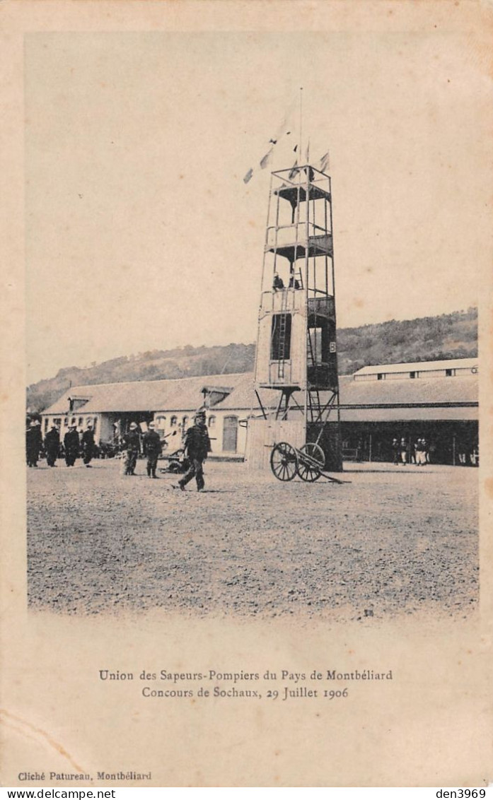Concours De SOCHAUX (Doubs) 29 Juillet 1906 - Union Des Sapeurs-Pompiers Du Pays De Montbéliard - Ecrit (2 Scans) - Sochaux