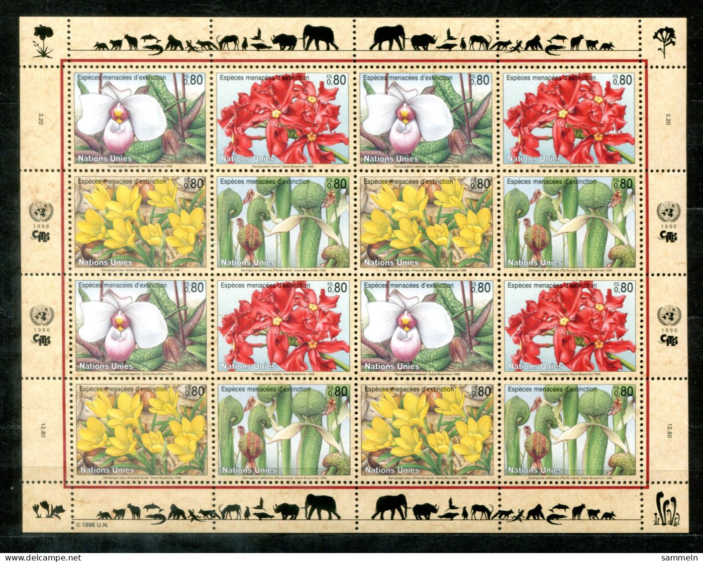 UNO-GENF 288-291 KB Mnh - Blumen, Flowers, Fleurs - UN GENEVA / ONU GENÈVE - Blocs-feuillets