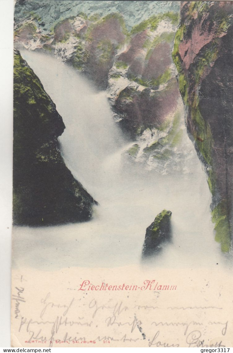 D328) LIECHTENSTEINER KLAMM - Litho 1901 Schwarzach Im Pongau - - St. Johann Im Pongau