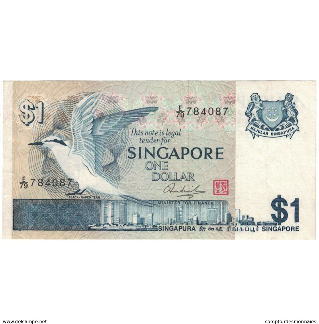 Billet, Singapour, 1 Dollar, Undated (1976), KM:9, TTB - Singapur