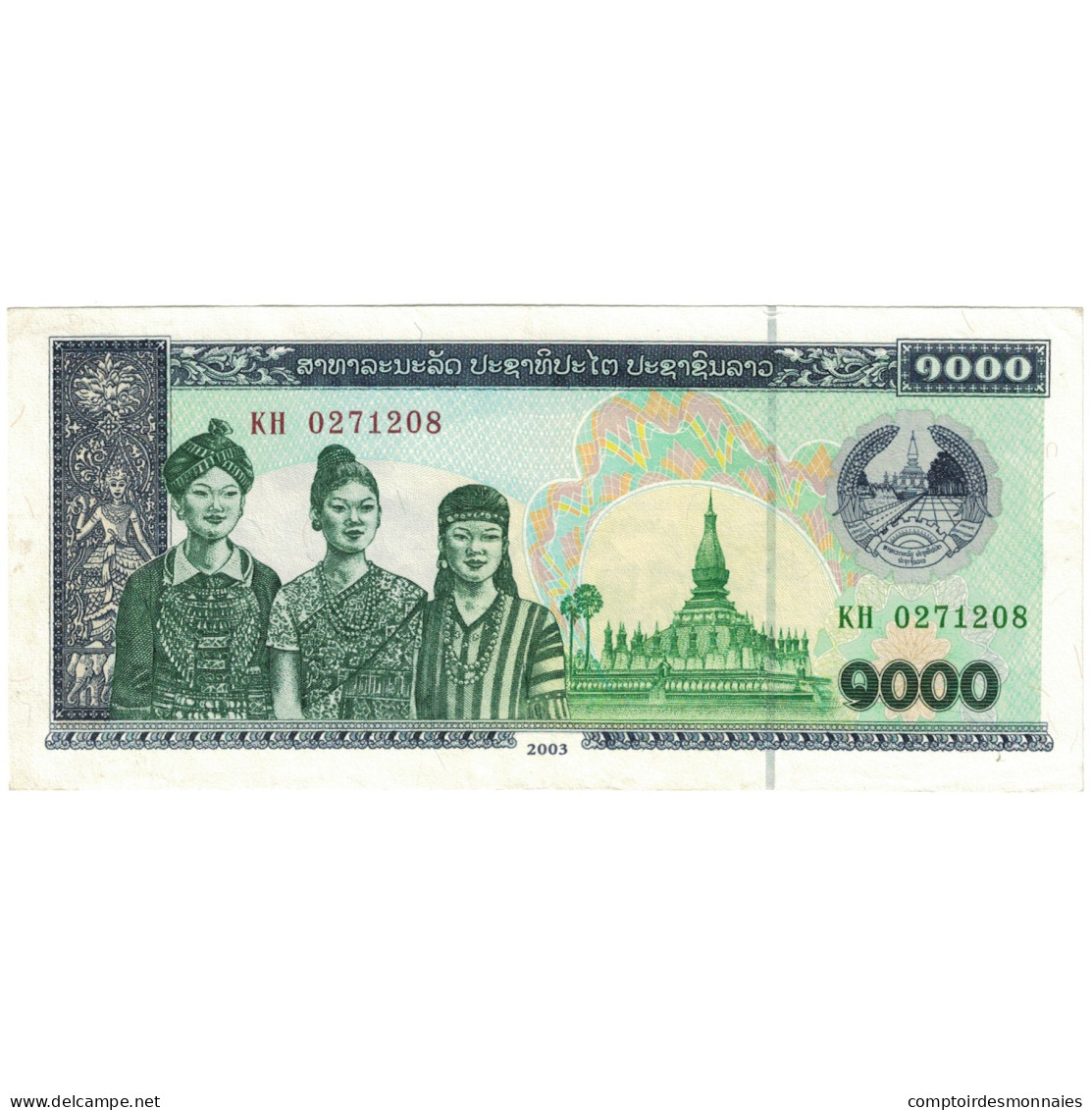 Billet, Laos, 1000 Kip, 2003, NEUF - Laos