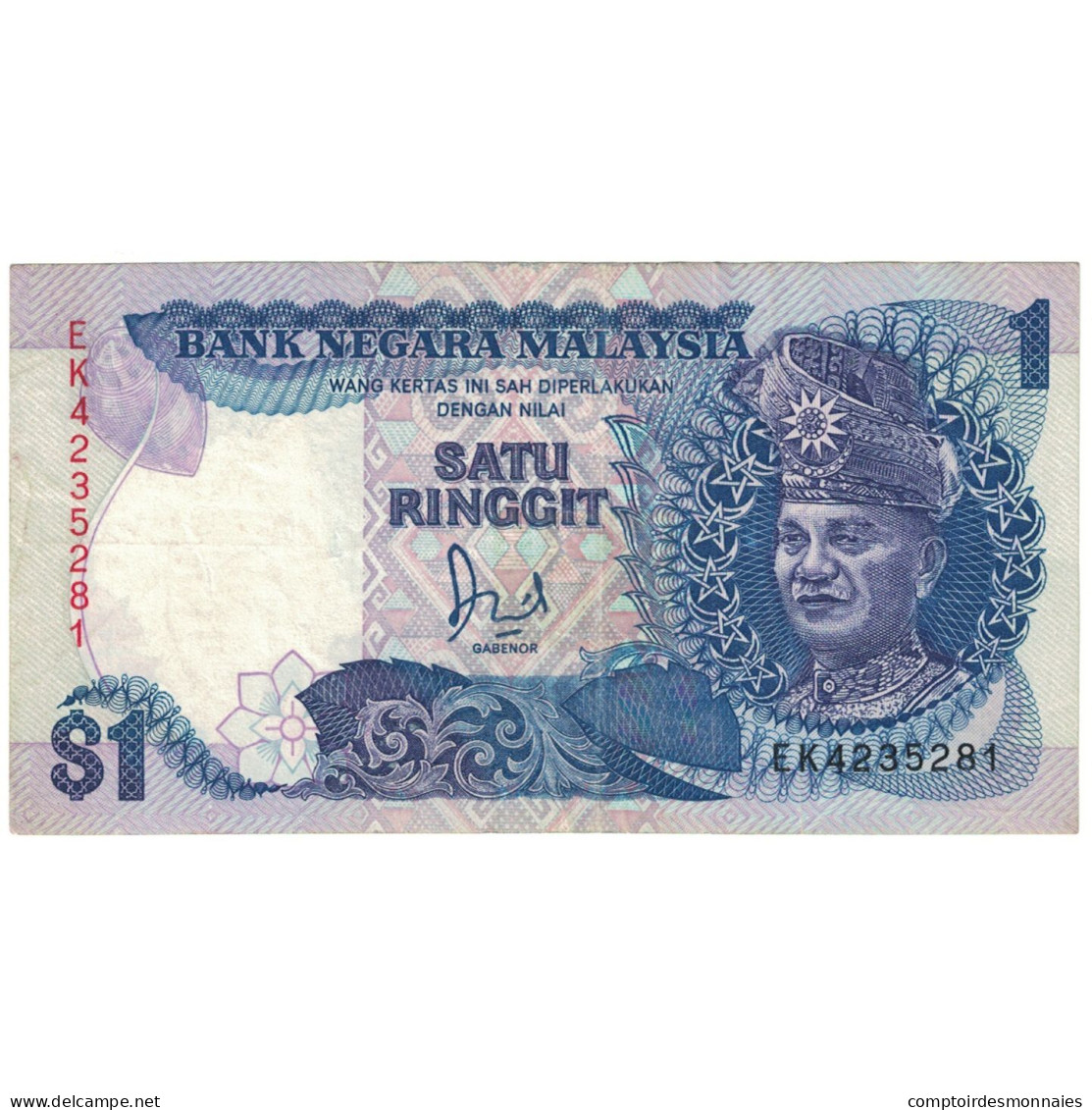 Billet, Malaysie, 1 Ringgit, Undated (1989), KM:27b, TB - Malaysie