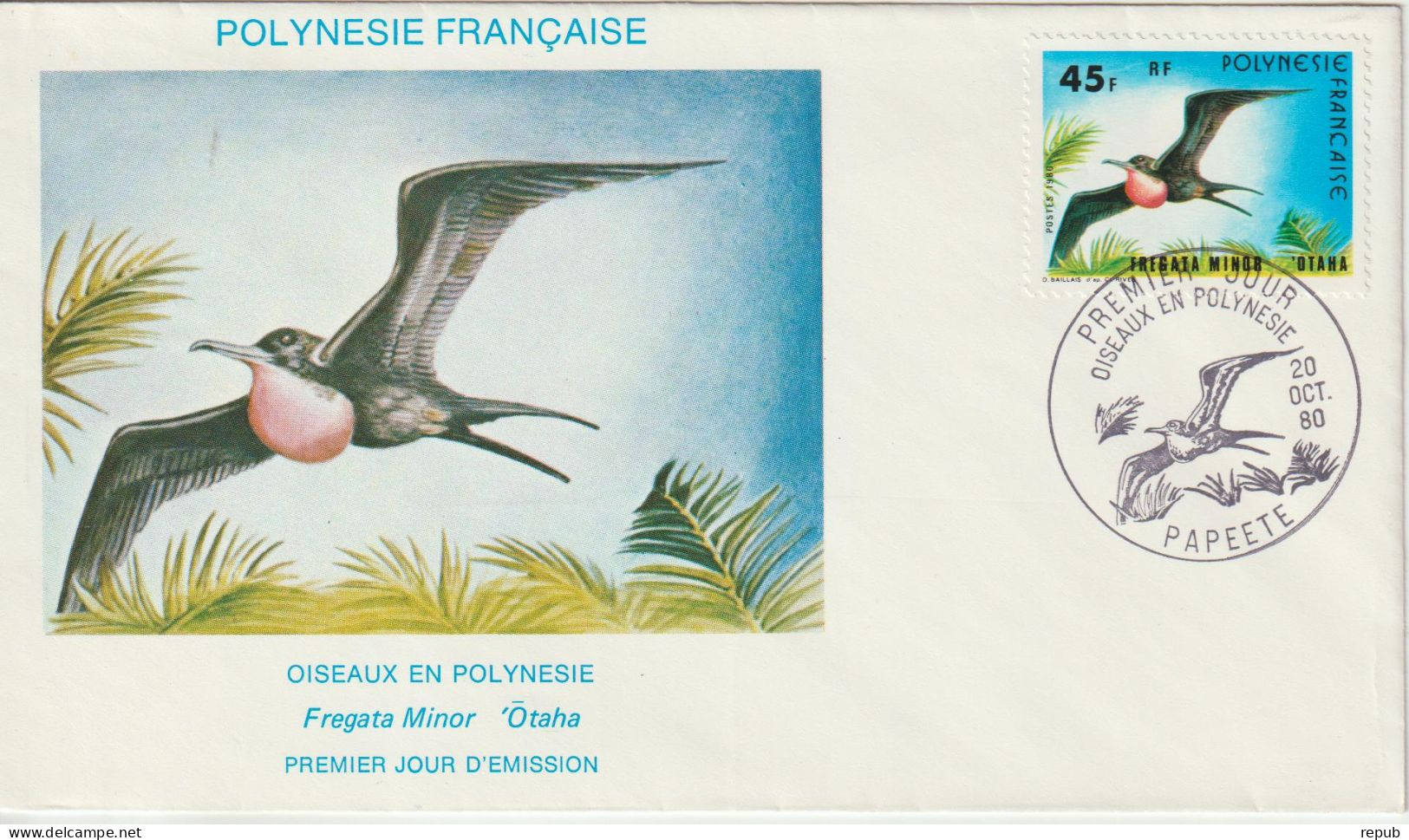 Polynésie FDC 1980 Oiseaux 158 - FDC