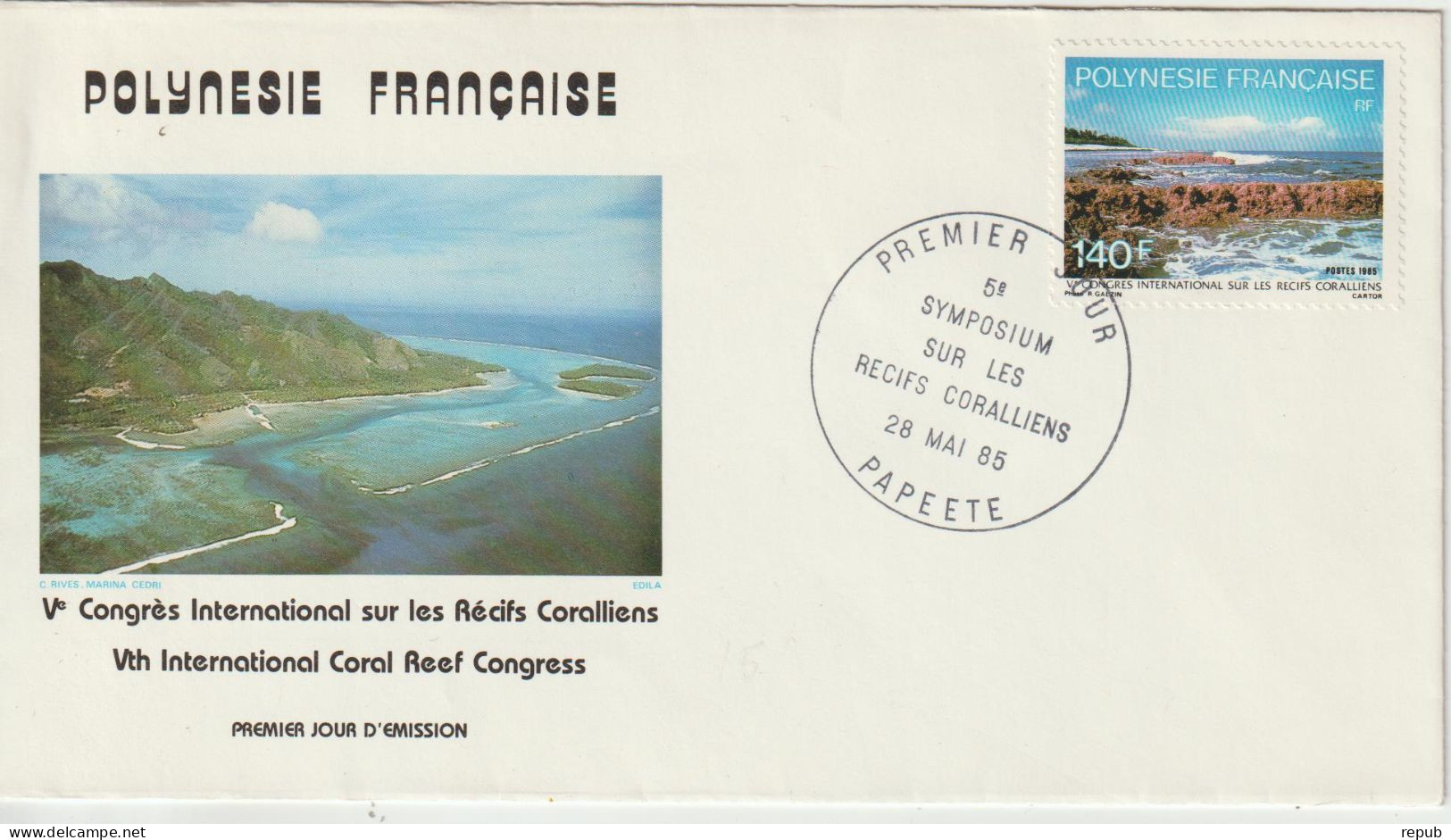 Polynésie FDC 1985 Récifs Coralliens 236 - FDC