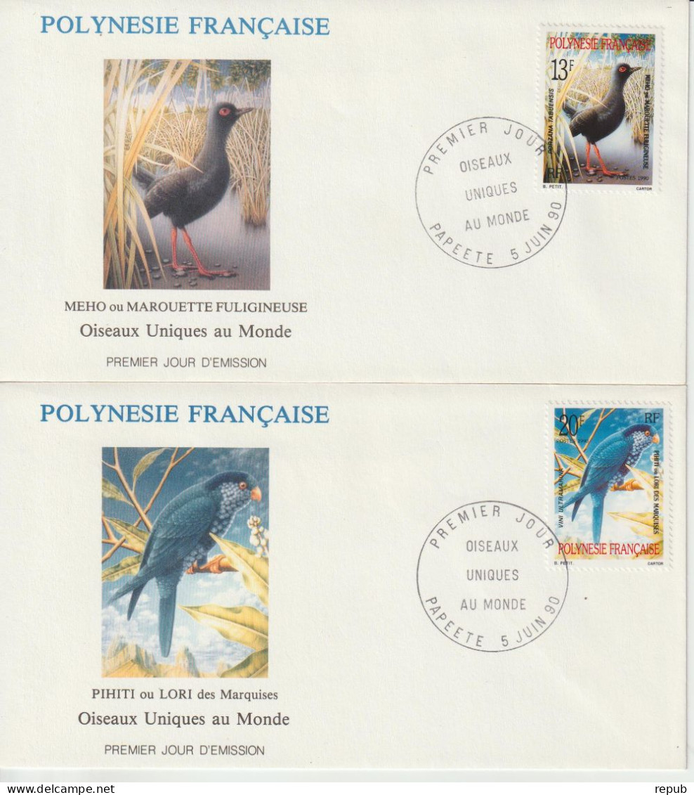 Polynésie FDC 1990 Oiseaux 360-361 - FDC