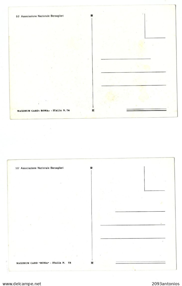 X697) 50^ ASSOCIAZIONE BERSAGLIERI ROMA 27--29 GIUGNO 1974  N. 2 CARTOLINE  NON VIAGGIATE - Sammlungen & Sammellose