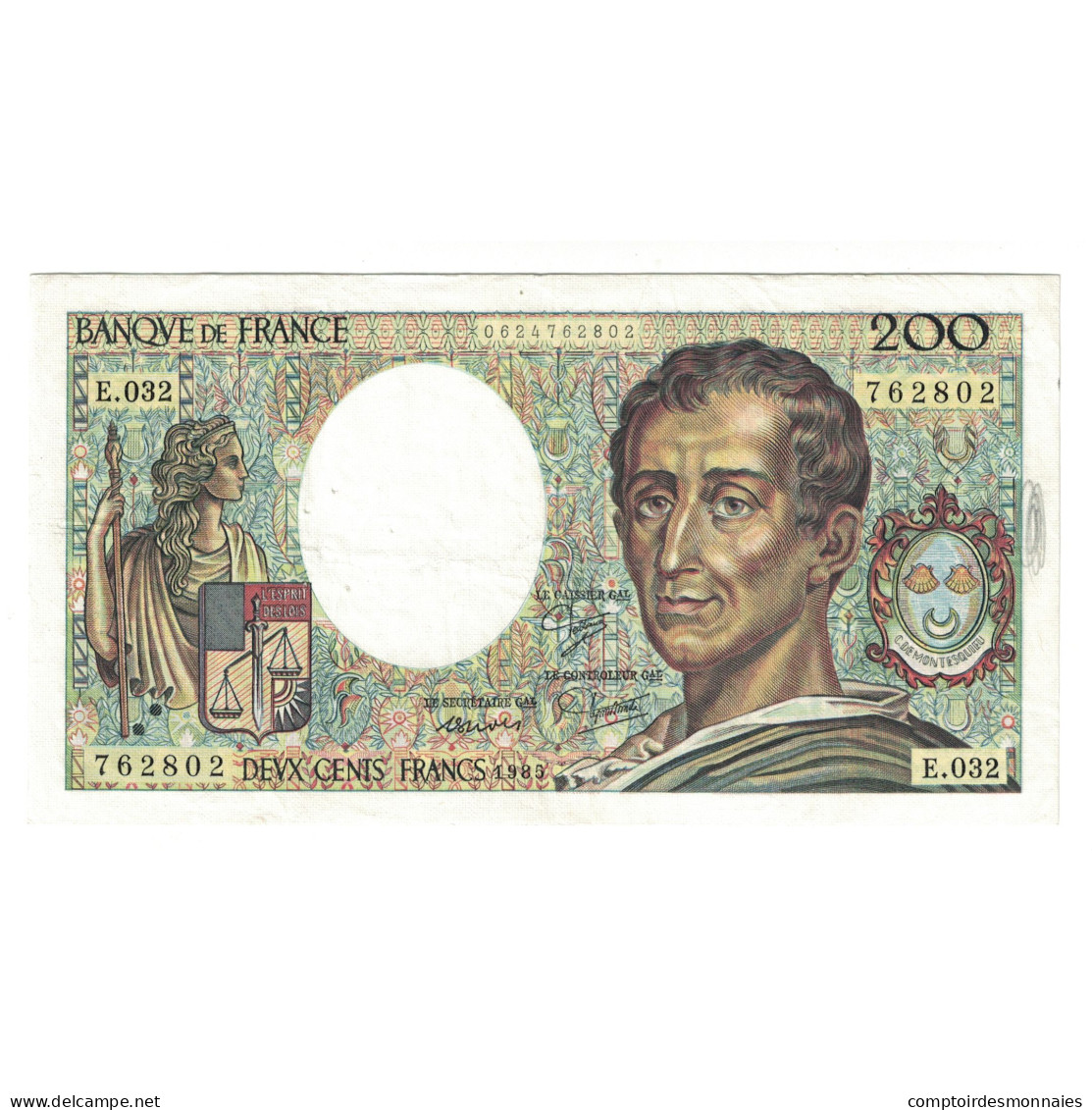 France, 200 Francs, Montesquieu, 1981, E.032762802, TTB, Fayette:70.01, KM:155a - 200 F 1981-1994 ''Montesquieu''