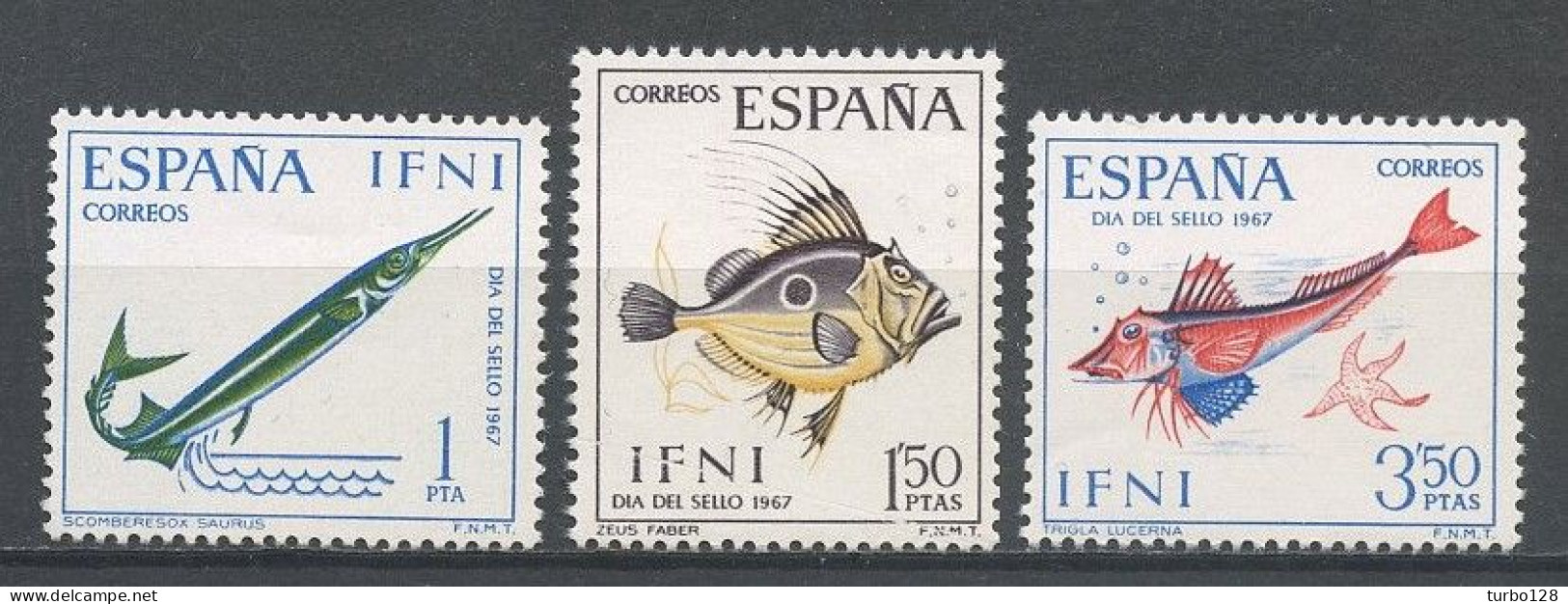IFNI 1967 N° 204/206 ** Neufs MNH Superbes C 1.40 € Faune Poissons Fishes Trigia Lucerna Journée Timbre Animaux - Ifni
