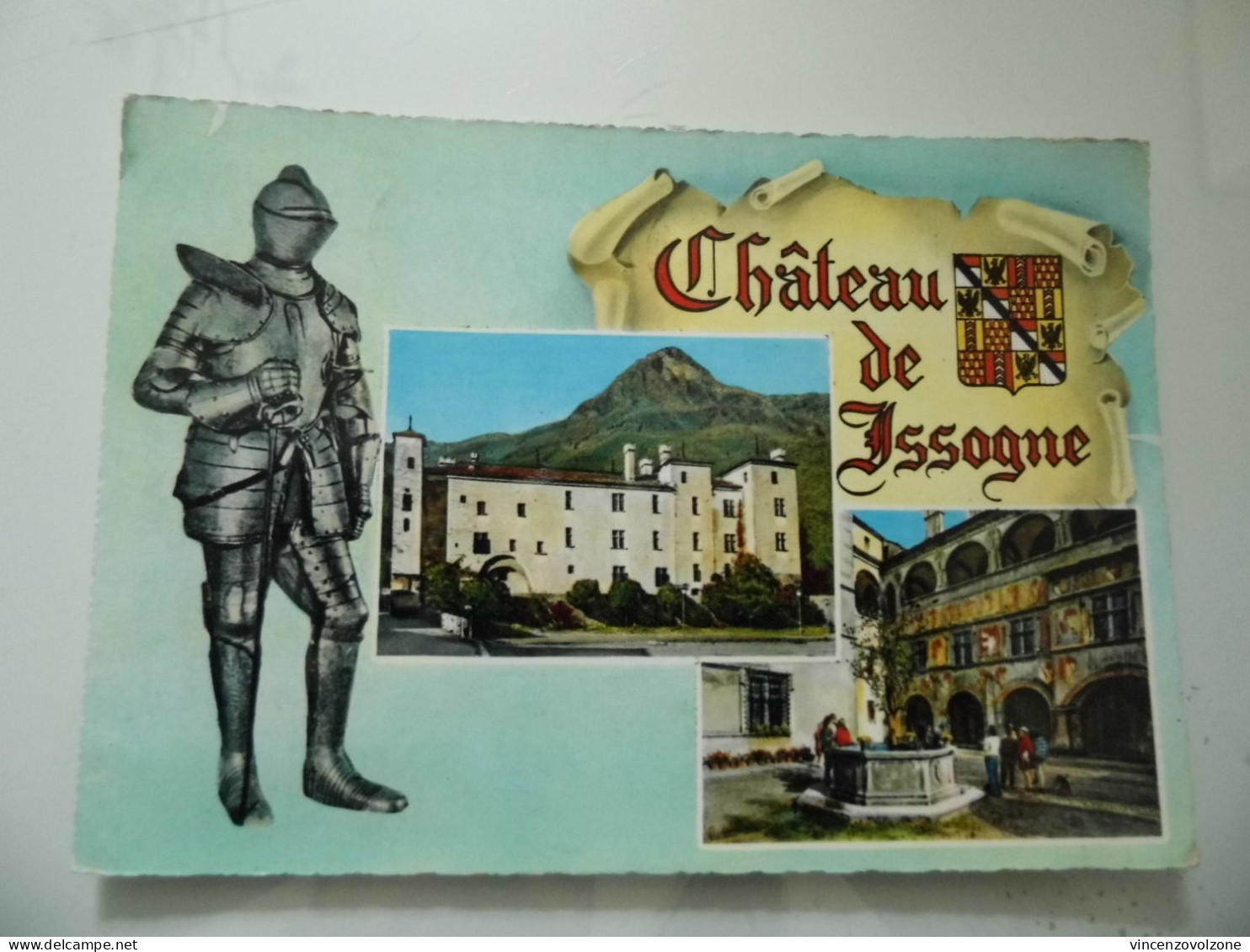 Cartolina Viaggiata "CHATEAUX D'ISSOGNE" Vedutine 1957 - Aosta