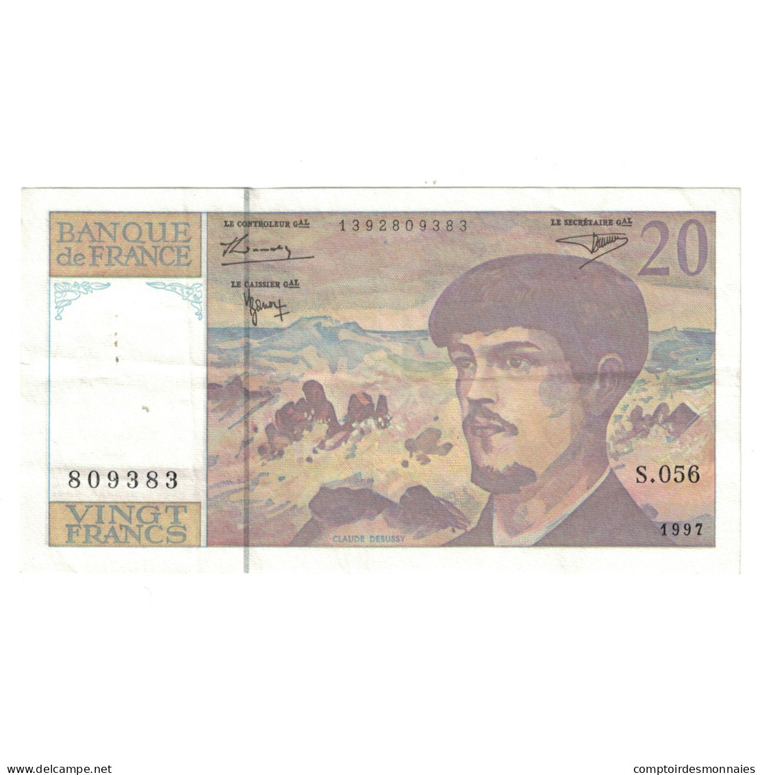 France, 20 Francs, Debussy, 1997, S.056809383, SUP, Fayette:66TER2a56, KM:151g - 20 F 1980-1997 ''Debussy''