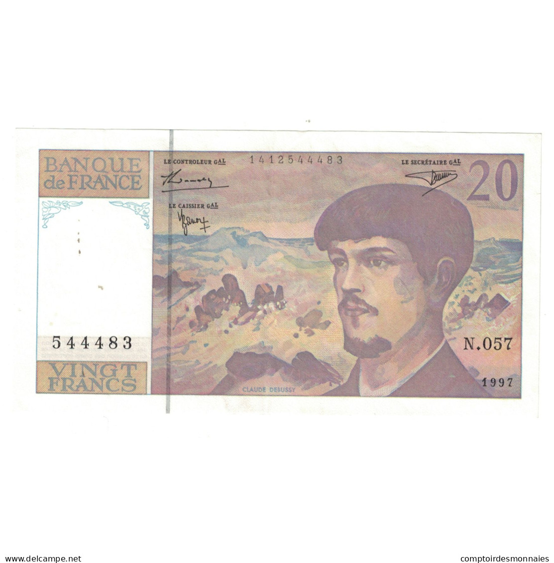 France, 20 Francs, Debussy, 1997, N.057544483, SUP, Fayette:66TERa057, KM:151g - 20 F 1980-1997 ''Debussy''