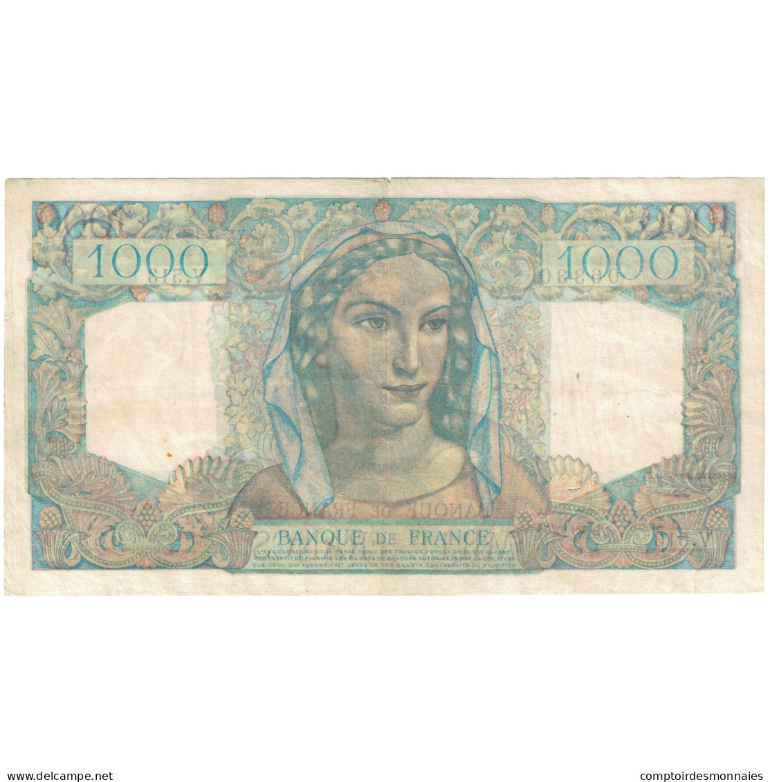 France, 1000 Francs, Minerve Et Hercule, 1948, P. Rousseau And R. Favre-Gilly - 1 000 F 1945-1950 ''Minerve Et Hercule''