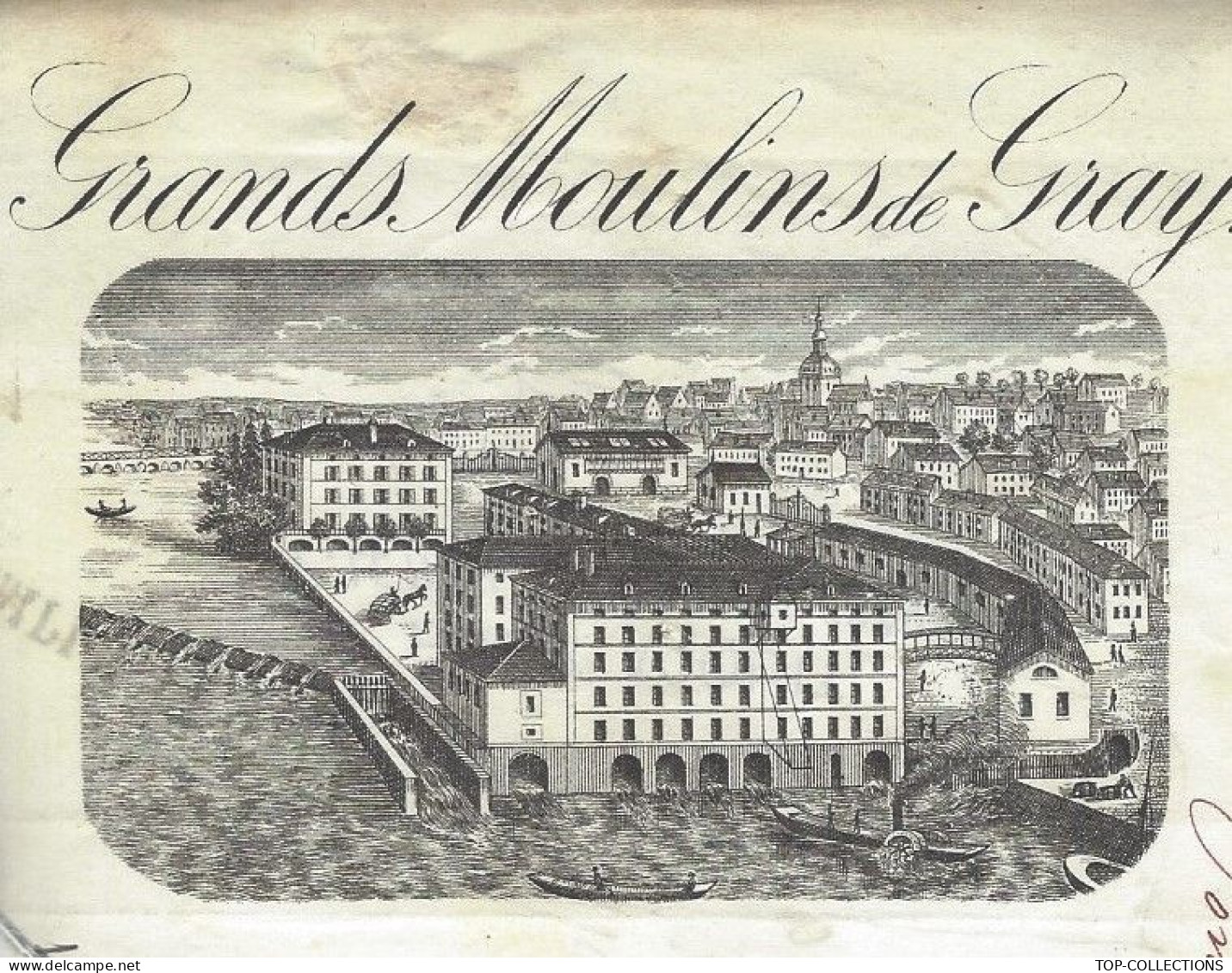 1891 SUPERBE  ENTETE Lithographie GRANDS MOULINS DE Gray Haute Saone  > Pontarlier Doubs LETTRE DE CHANGE TRAITE V.HIST - 1900 – 1949