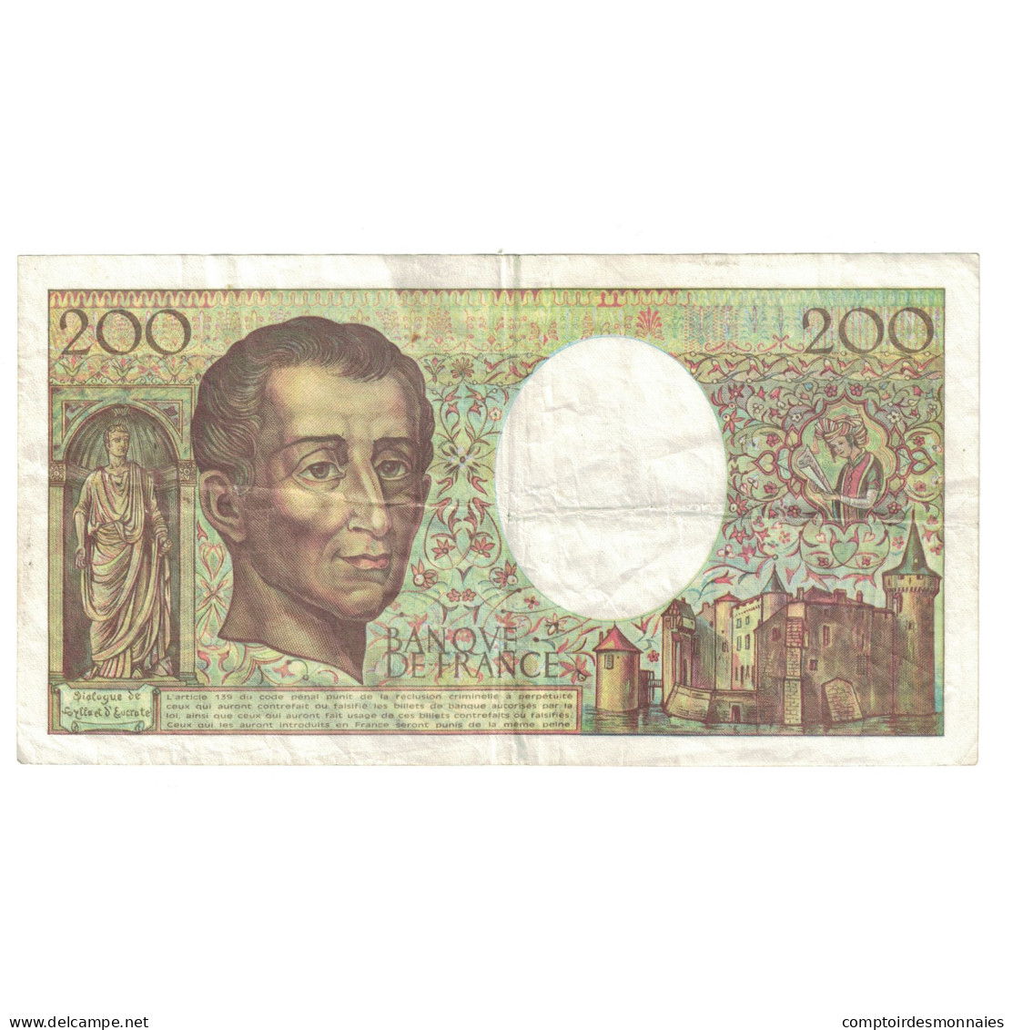 France, 200 Francs, Montesquieu, 1992, L.142733642, TTB, Fayette:70.12c, KM:155d - 200 F 1981-1994 ''Montesquieu''