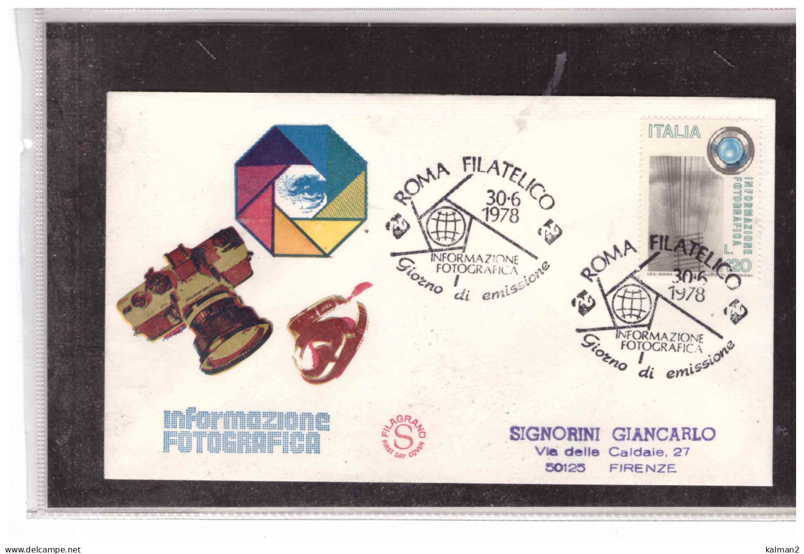 TEM17828  -  ROMA  30.6.1978  /    FDC  " INFORMAZIONE FOTOGRAFICA " - Photographie