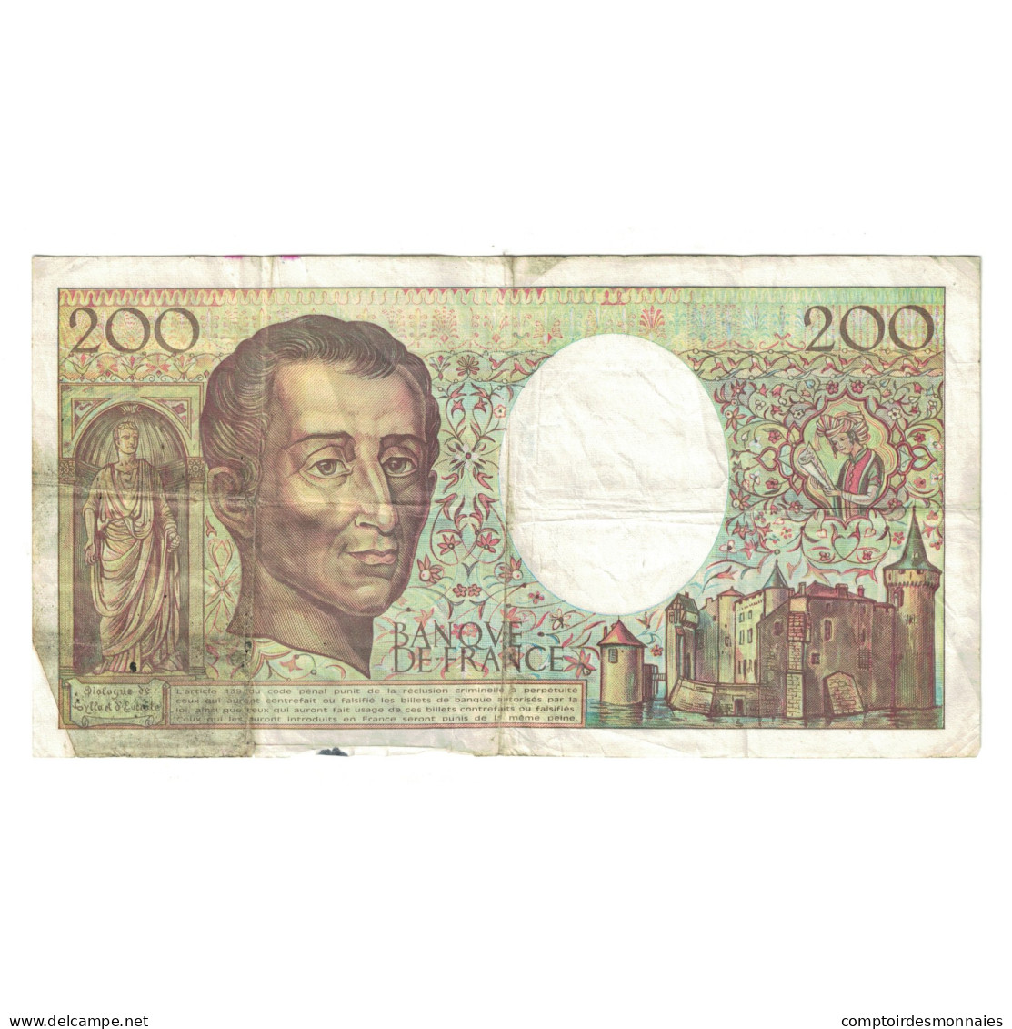 France, 200 Francs, Montesquieu, 1992, T.105924976, TB, Fayette:70.12a, KM:155d - 200 F 1981-1994 ''Montesquieu''