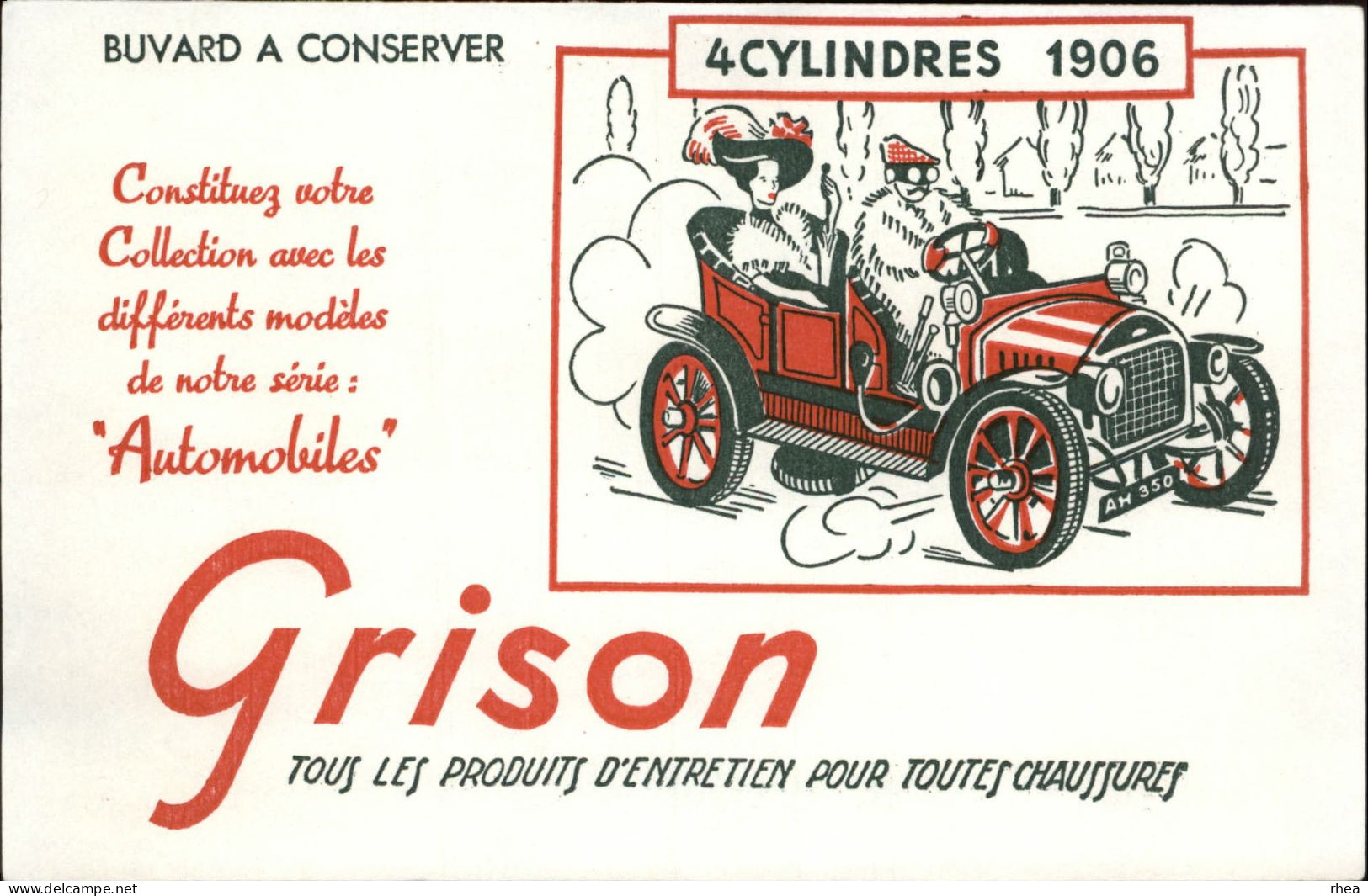 BUVARDS - PRODUITS D'ENTRETIEN GRISON Pour Chaussures - TACOT 4 CYLINDRES 1906 - Chaussures