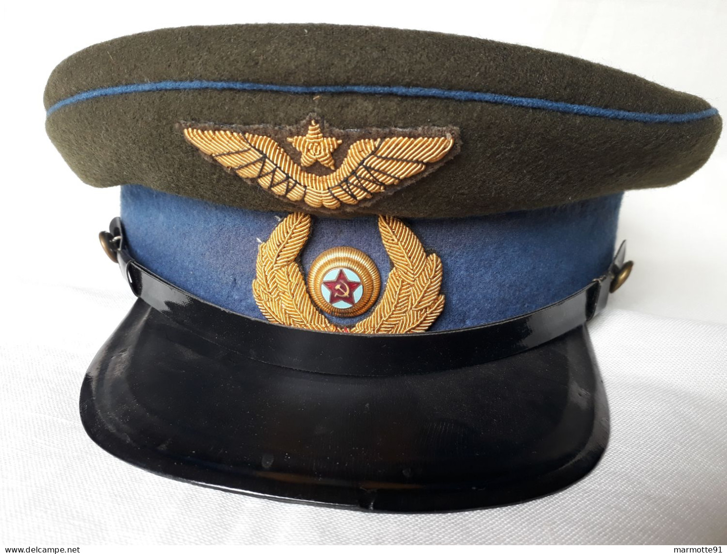 CASQUETTE OFFICIER SOVIETIQUE AVIATION PILOTE ARMEE ROUGE WW2 SOVIET PEAKED CAP PILOT 1943 AIR FORCE - Casques & Coiffures