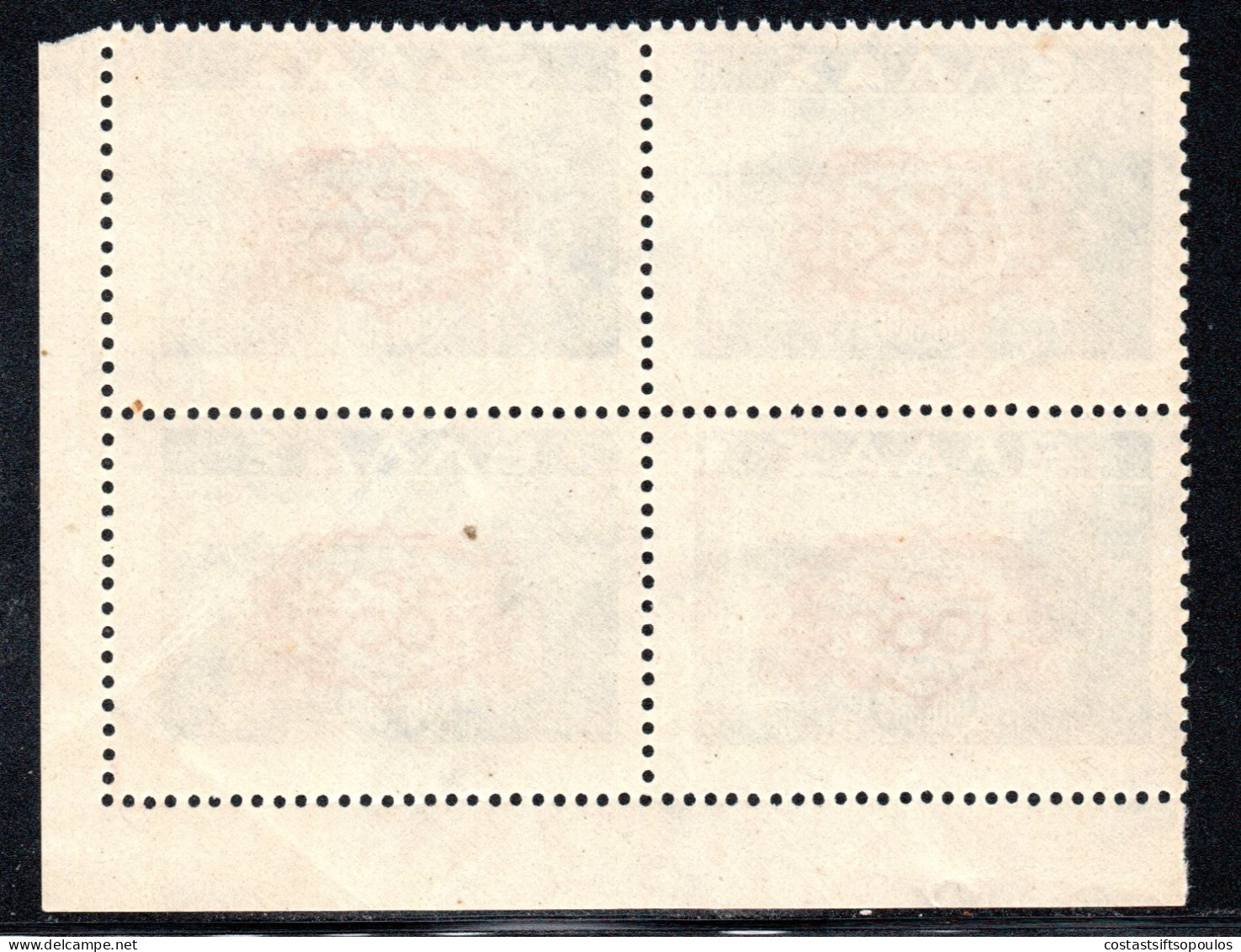 1543.GREECE 1946-1947 CHAINS VL. 591-608 MNH CORNER BLOCKS OF 4,# 608 HINGED IN MARGIN,7 SCANS - Neufs