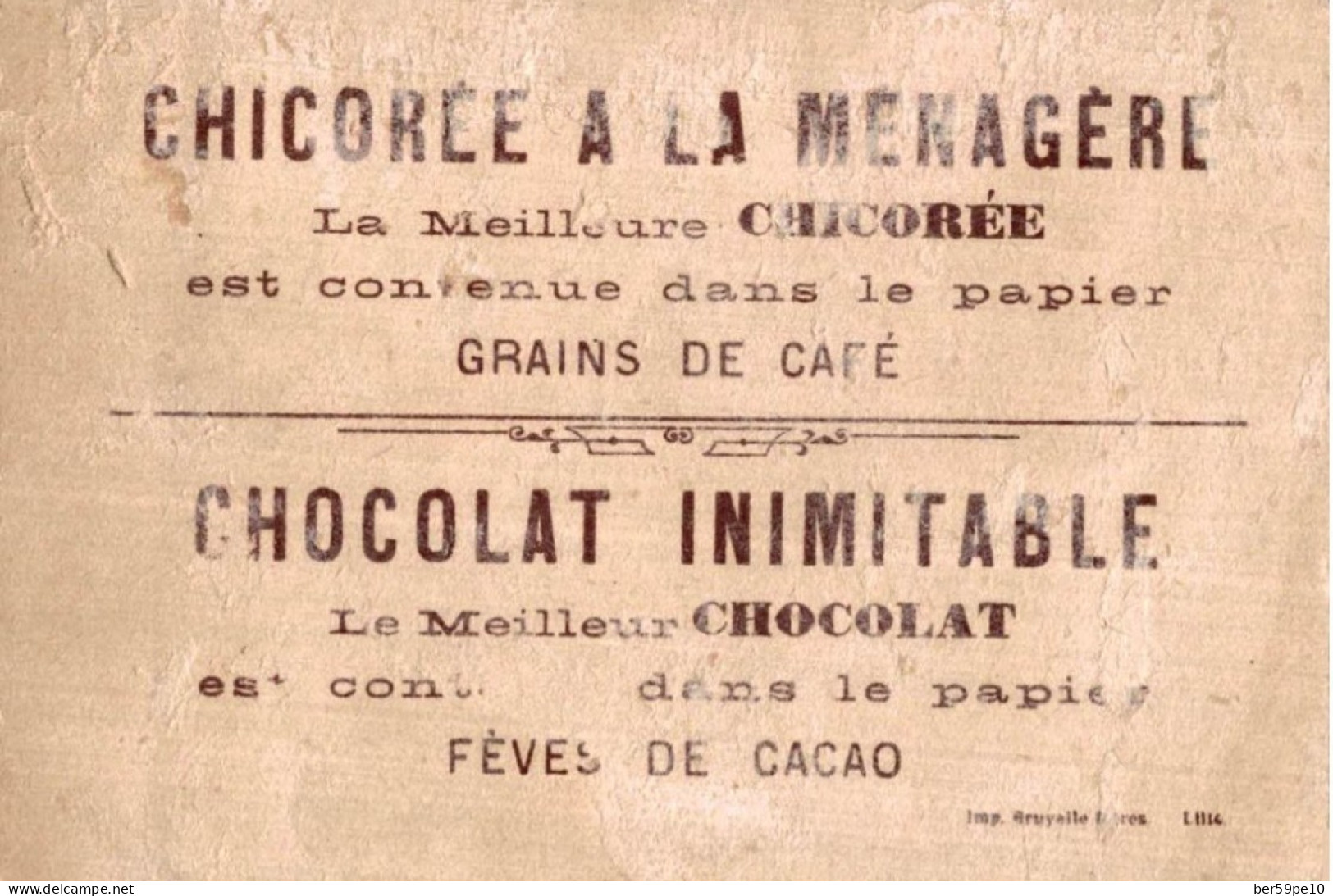 CHROMO CHOCOLAT INIMITABLE CHICOREE DUROYON & RAMETTE CAMBRAI PENDANT LA DISCUSSION LES LAPINS S'ENFUIENT !! - Duroyon & Ramette