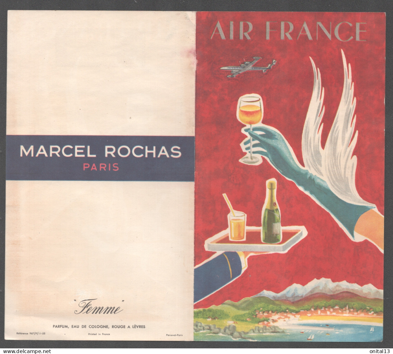 1955 AIR FRANCE TARIF A BORD DES APPAREILS   D2269 - Autres & Non Classés
