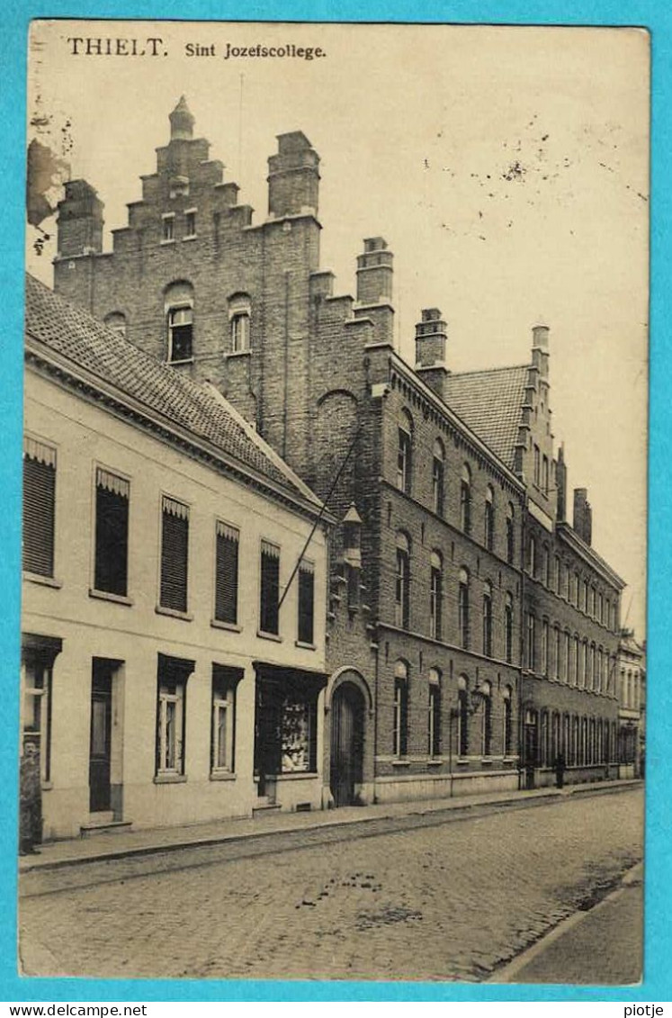 * Tielt - Thielt (West Vlaanderen) * (E. & B.) Sint Jozefscollege, école, School, Façade, Old, Rare, Unique - Tielt