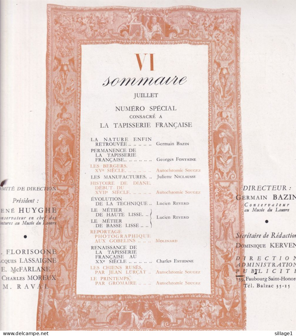 L'AMOUR DE L'ART - LA TAPISSERIE FRANCAISE Format 31 X 24 Cm - In-4 - 1946 - Art