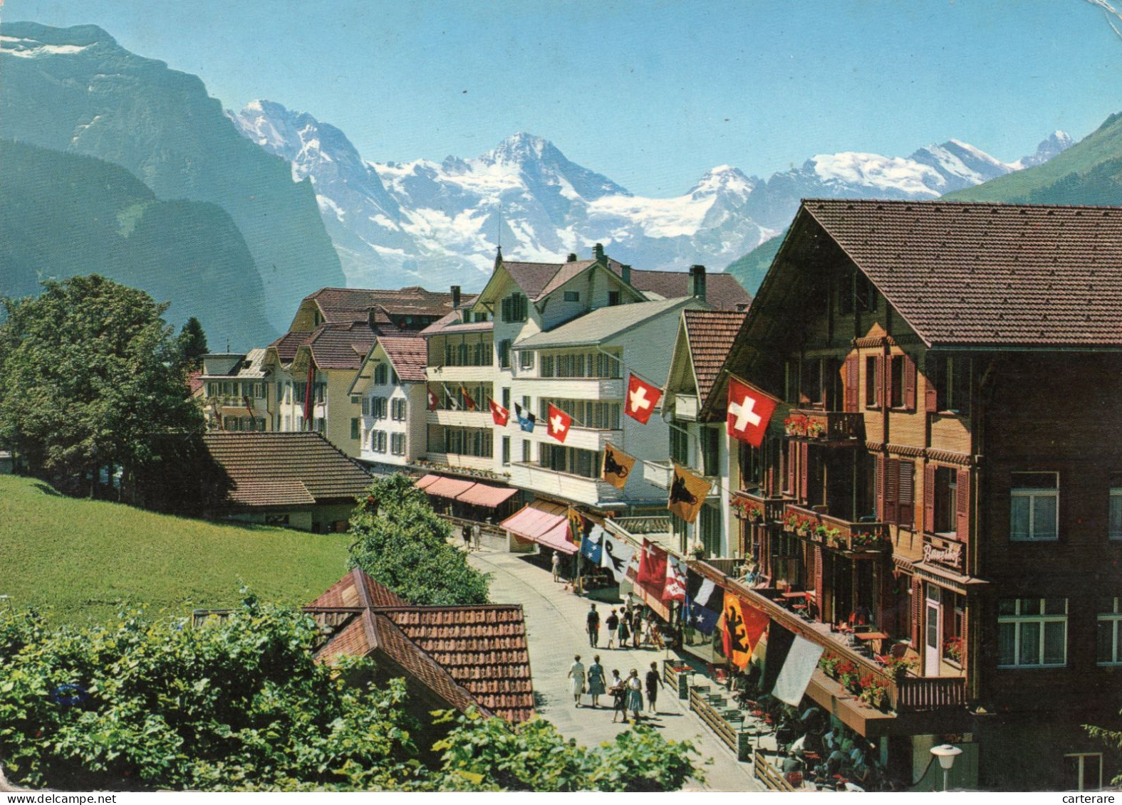 SUISSE,SWITZERLAND,SVIZZERA,SCHWEIZ,HELVETIA ,BERN,BERNE,WENGEN,HOTEL,DRAPEAU,FETE,RESTAURANT,COMMERCE - Bern