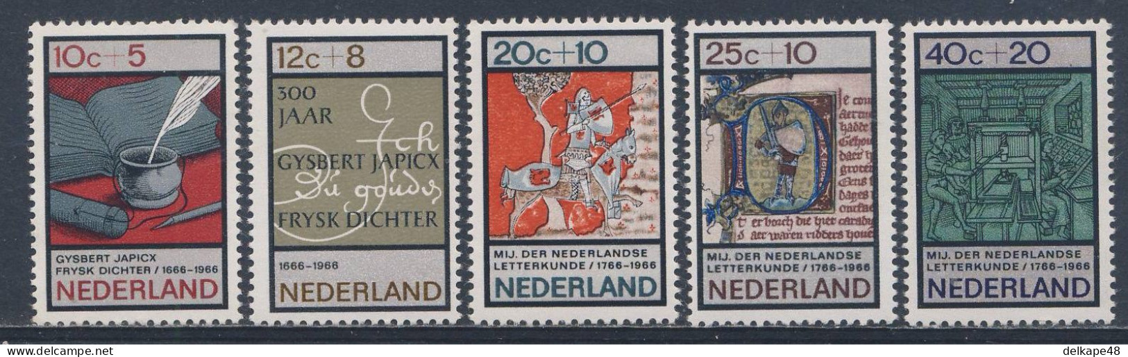 Nederland Netherlands Pays Bas 1966 Mi 858 /2 YT 832 /6 SG 1011 /5 ** Literary Society / Literaturgesellschaft - Andere & Zonder Classificatie