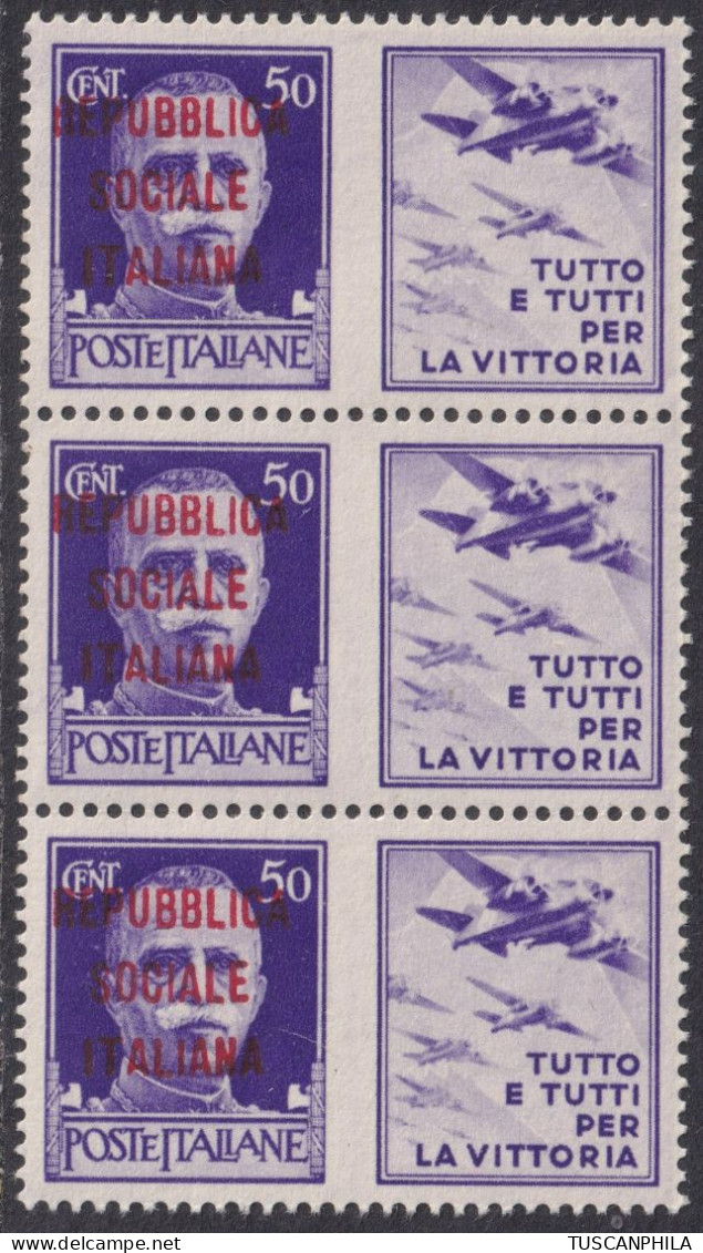 Pdg 50 C. Striscia Di 3 Sass 34 MNH** - Propaganda Di Guerra