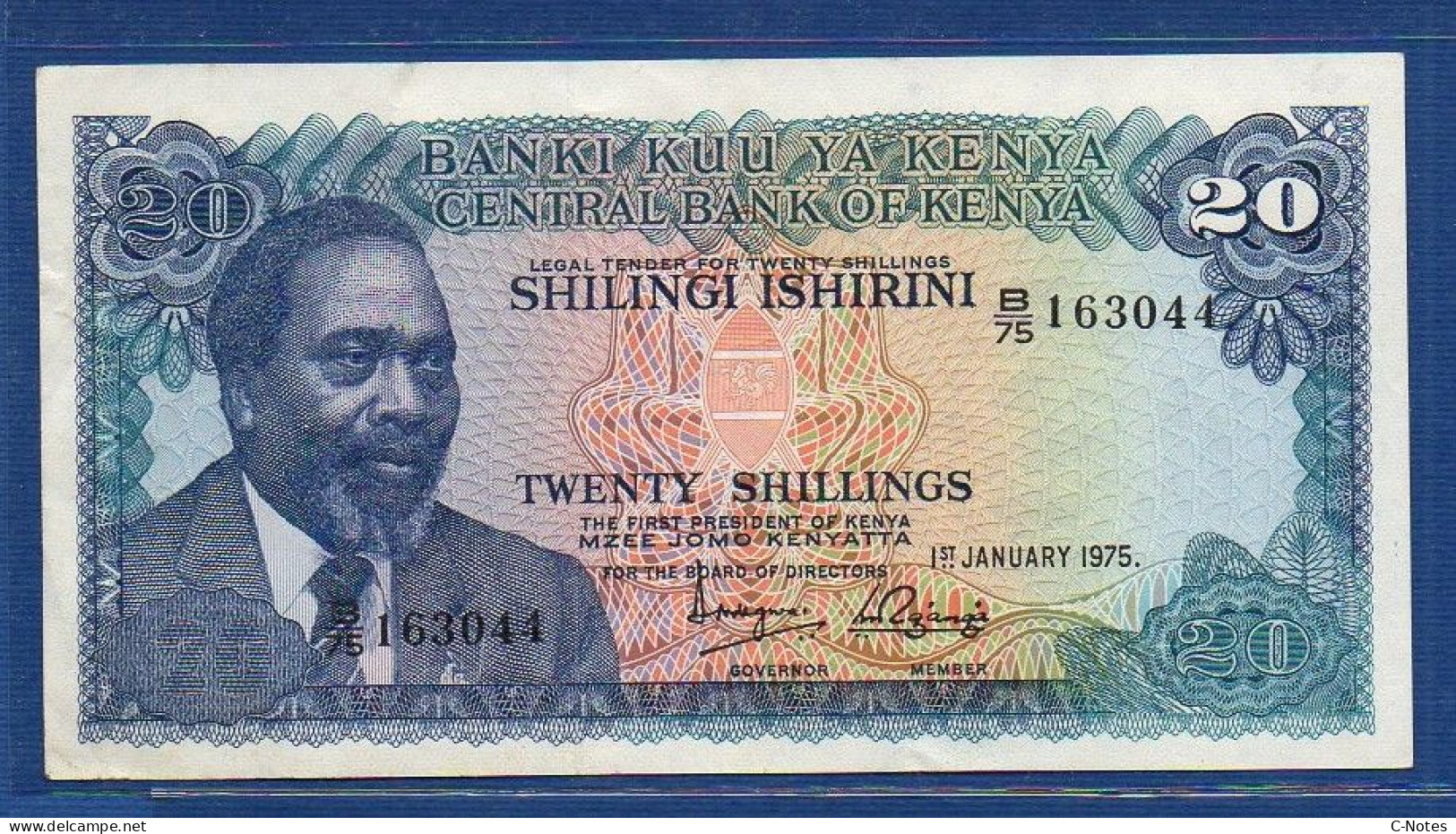 KENYA - P.13b – 20 Shilingi / Shillings 1975 VF/XF, Serie B/75 163044 - Kenya