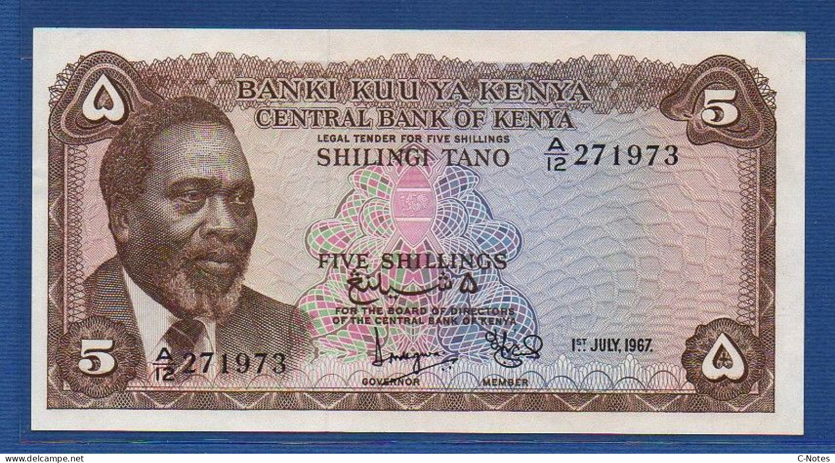 KENYA - P. 1b – 5 Shilingi / Shillings 1967 UNC-, Serie A/12 271973 - Kenya