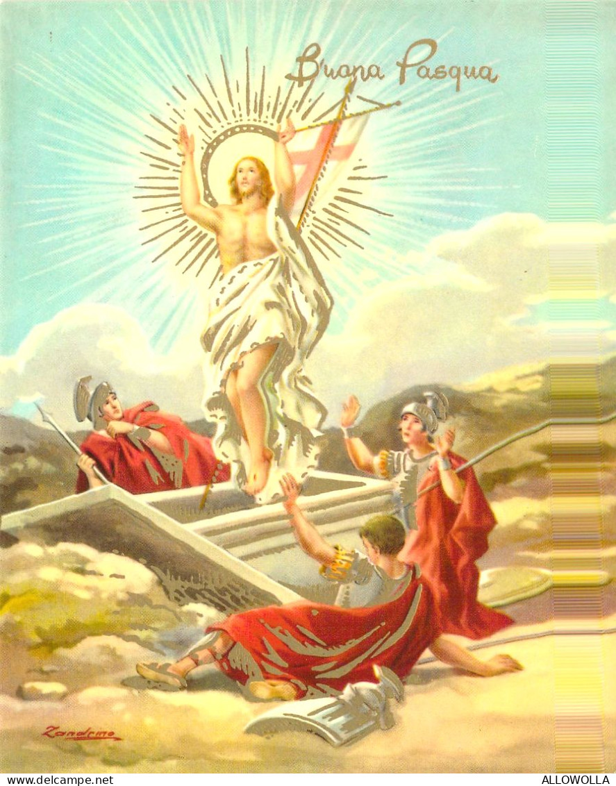 21202 " BUONA PASQUA-ILLUSTRAZIONE DI ZANDRINO " -VERA FOTO -CART. POST. NON SPEDITA - Zandrino