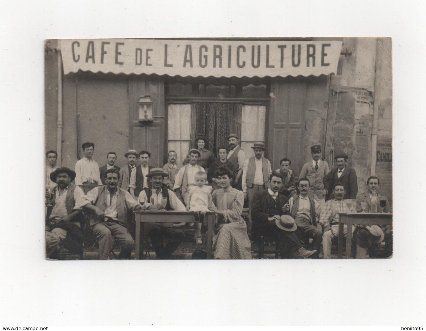 CARTE-PHOTO De PEZENAS - Café De L'Agriculture (Beau Plan). - Pezenas