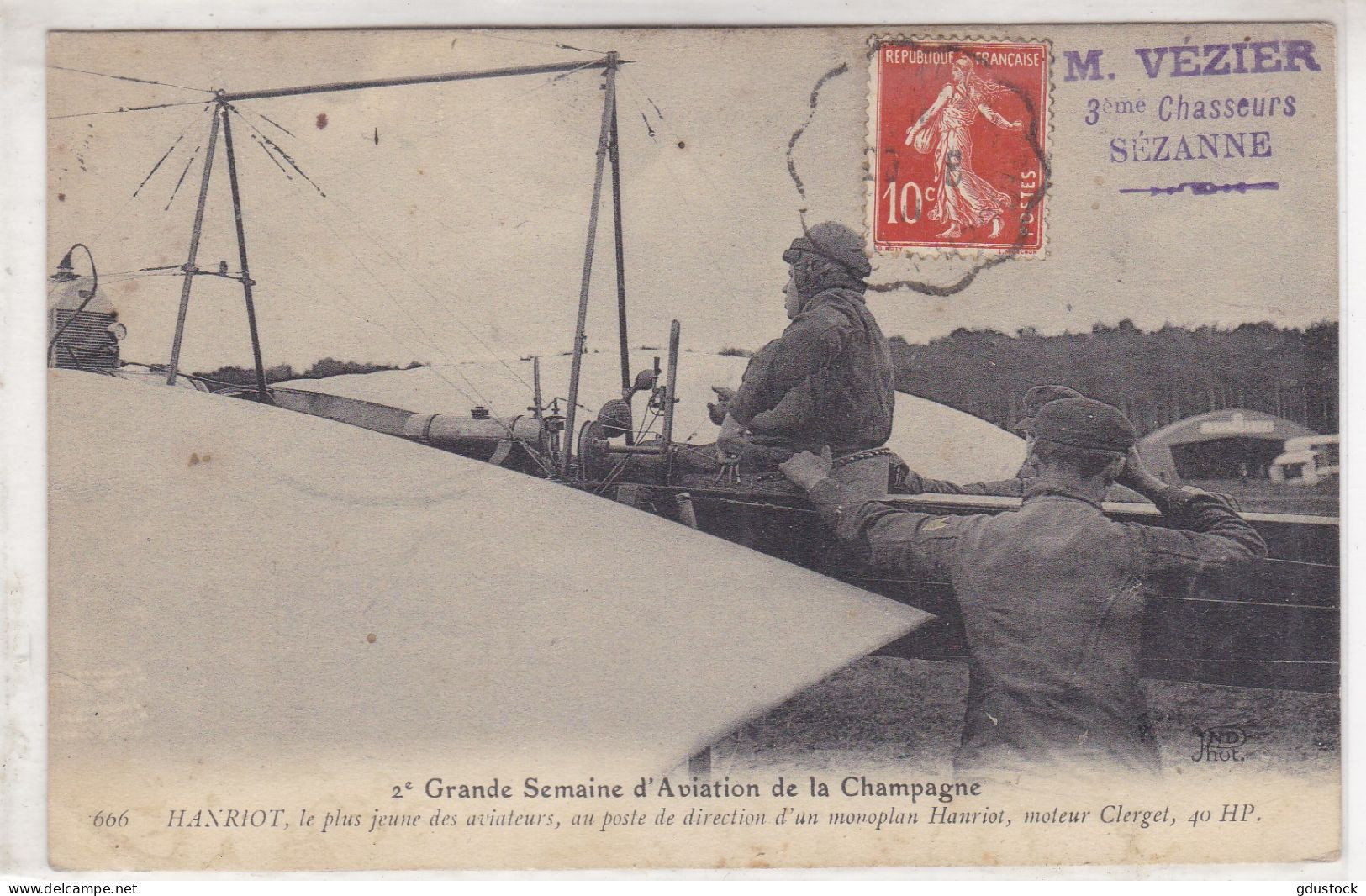 Grande Semaine D'Aviation De La Champagne - Hanriot Le Plus Jeune Des Aviateurs, Au Poste De Direction D'un Monoplan.... - Aviateurs