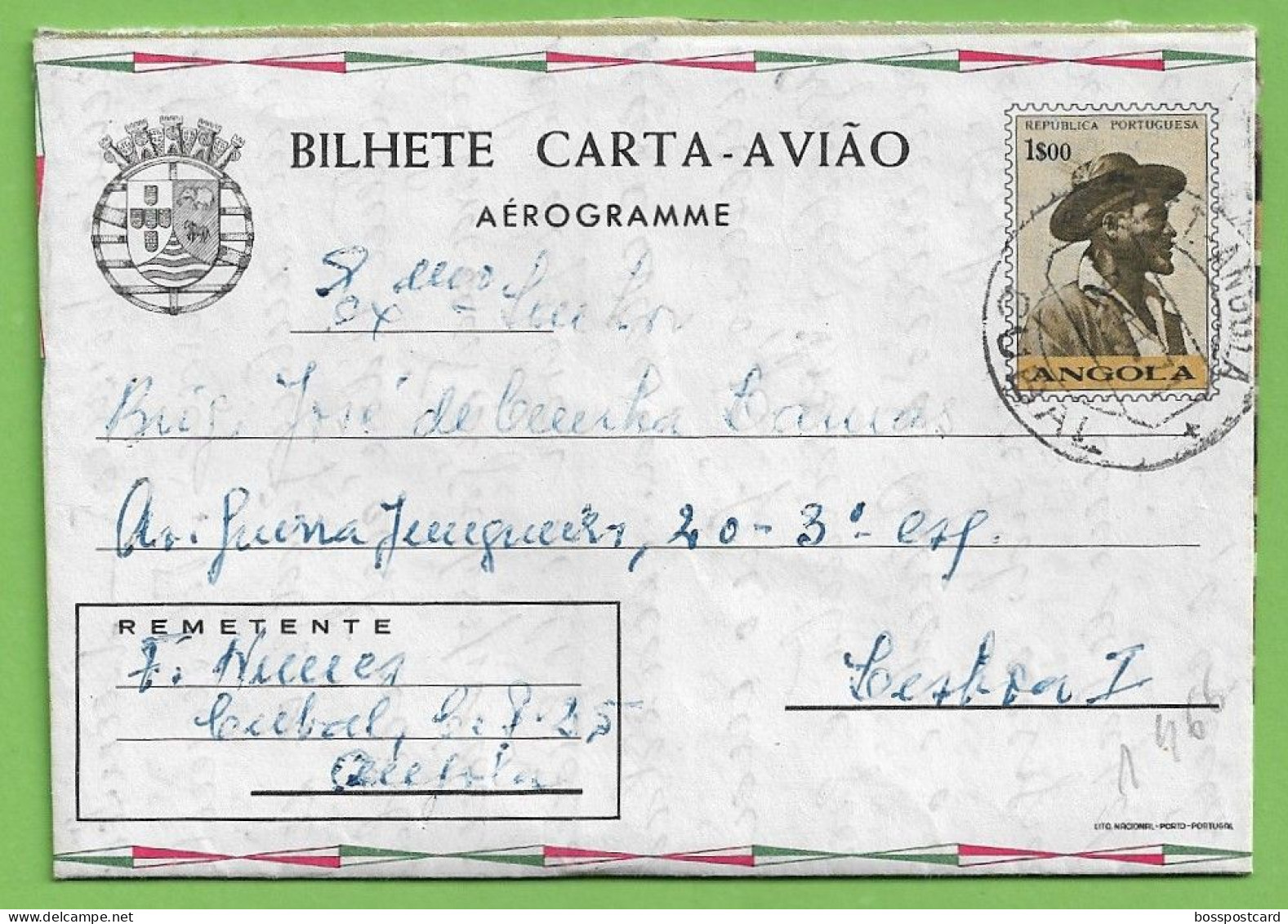 História Postal - Filatelia - Aerograma - Aerogram - Aerogramme - Stationery - Stamps Timbres Philately Angola Portugal - Covers & Documents