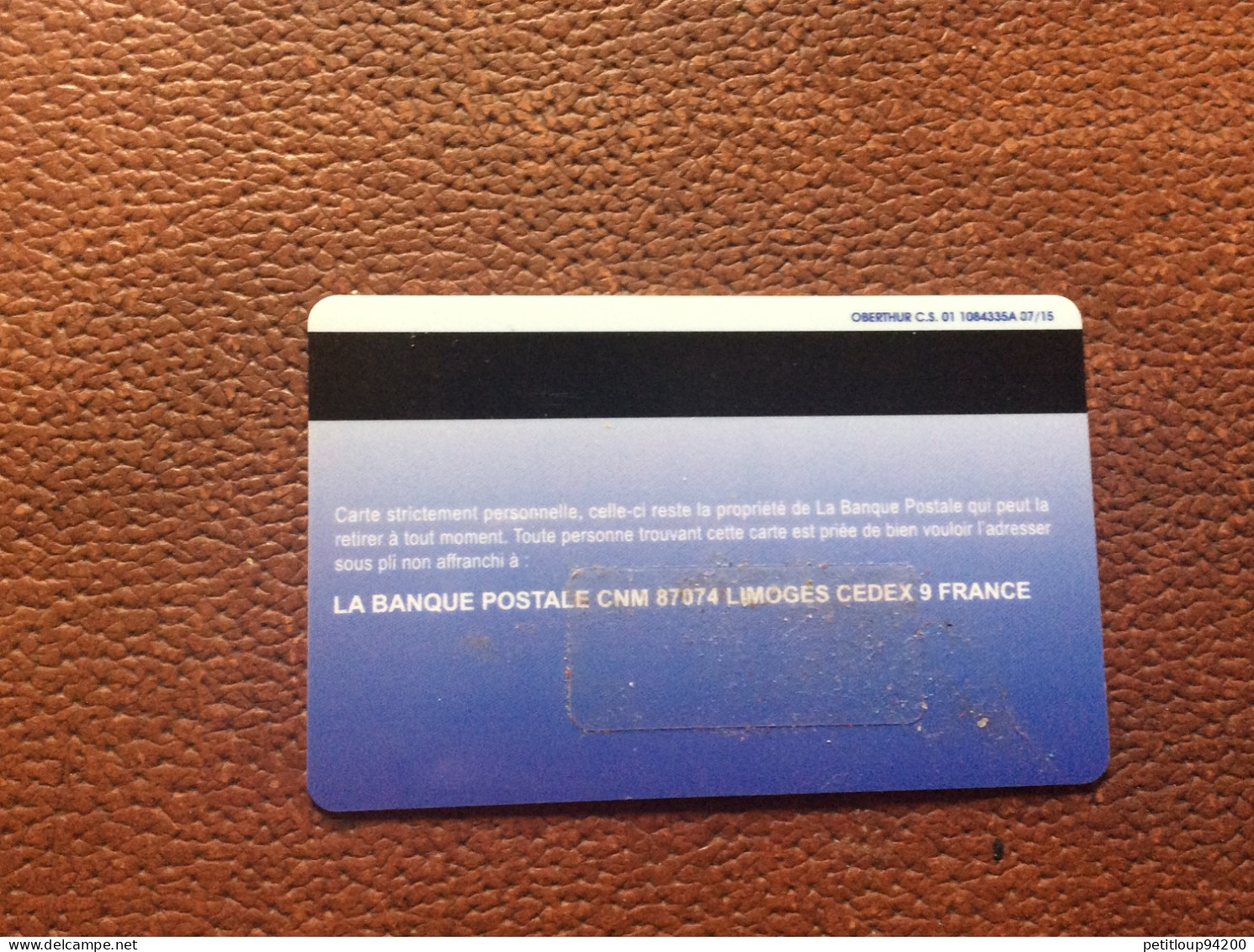 CARTE BANCAIRE  Livret A  LA BANQUE POSTALE - Disposable Credit Card