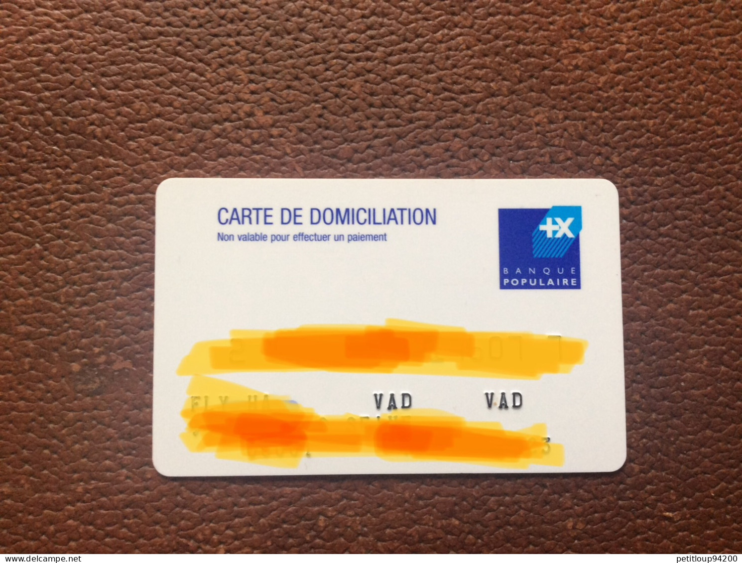 CARTE BANCAIRE Carte De Domiciliation  BANQUE POPULAIRE Carte De Commerçant Pour TPE - Cartes Bancaires Jetables