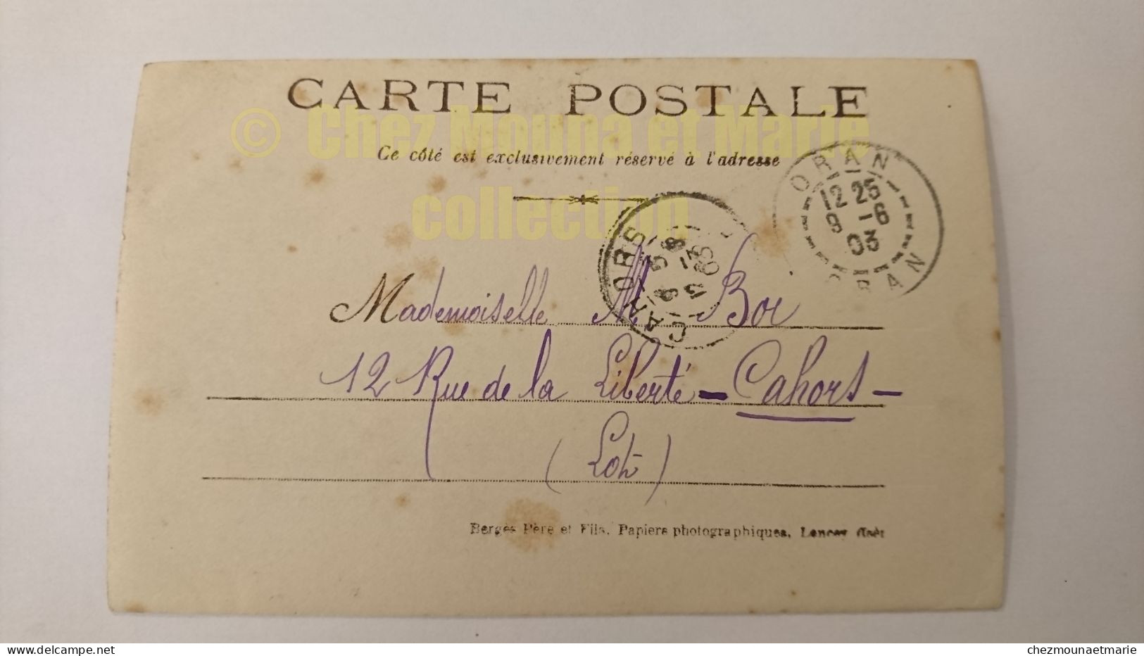 1903 ORAN HOPITAL CIVIL EMILE LOUBET PRESIDENT MELHERBE PREFET ALLIAUD DIRECTEUR FAILLERES PRSDT SENAT CARTE PHOTO - Professions