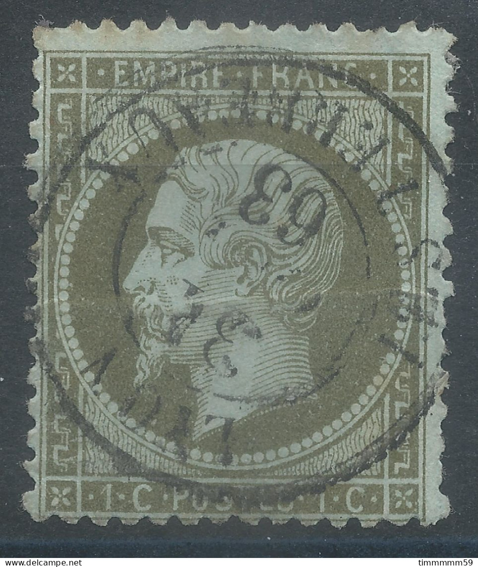 Lot N°76582   N°19, Oblitéré Cachet à Date De Lyon-les-Terreaux, Rhone (68), Pli Horizontal - 1862 Napoléon III