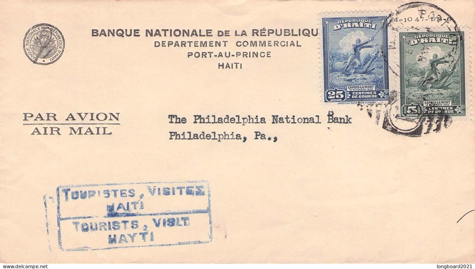 HAITI - AIRMAIL 1949 - PHILADELPHIA/USA /*149 - Haití