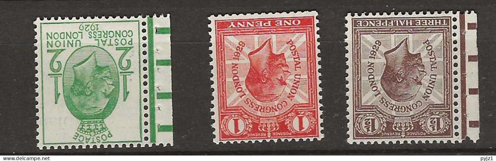 1929 MNH Great Britain Michel 170-72Z Inverted Watermark Postfris** - Unused Stamps