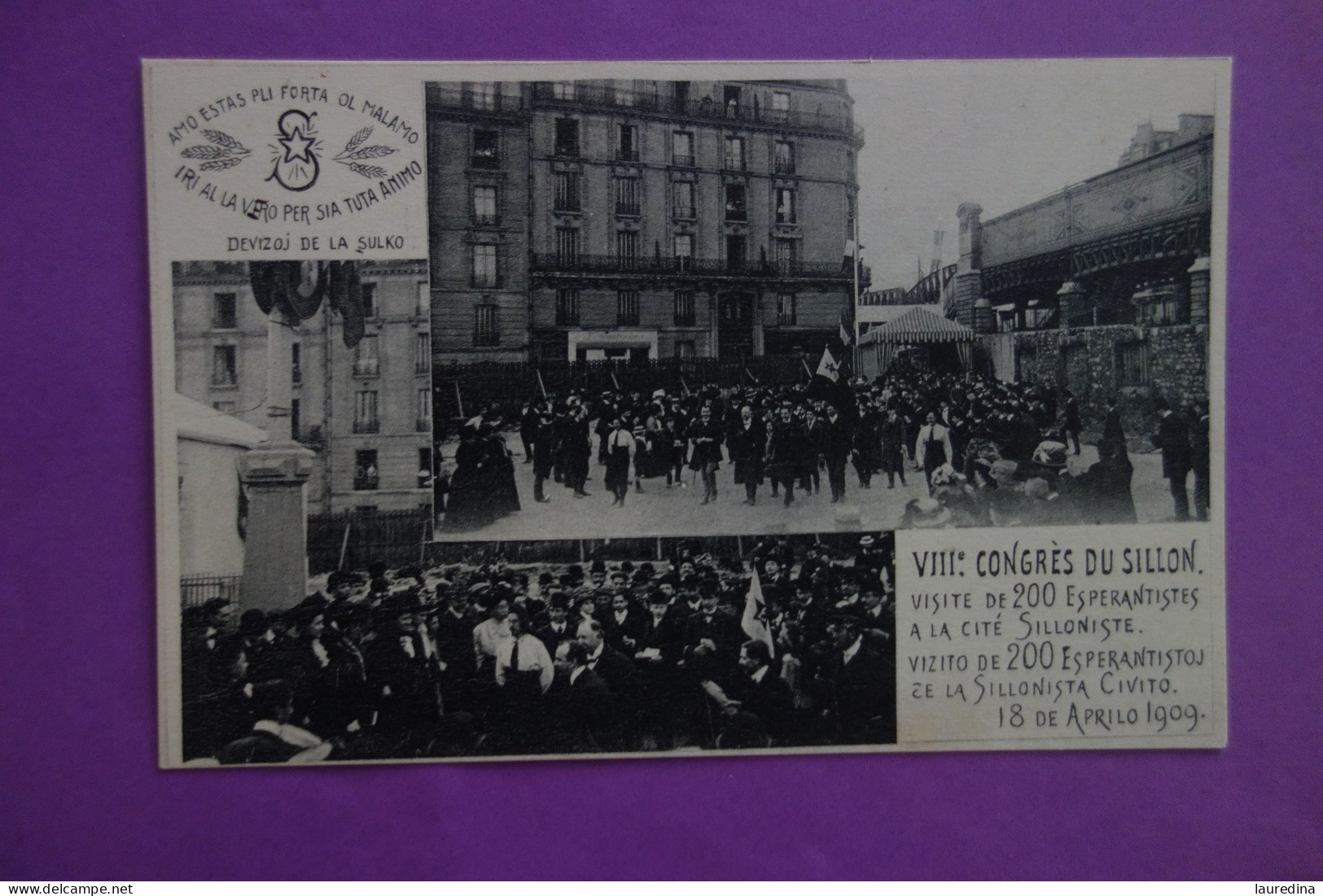 CP ESPERANTO - VIIIe CONGRES DU SILLON - 18 AVRIL 1909 - Esperanto