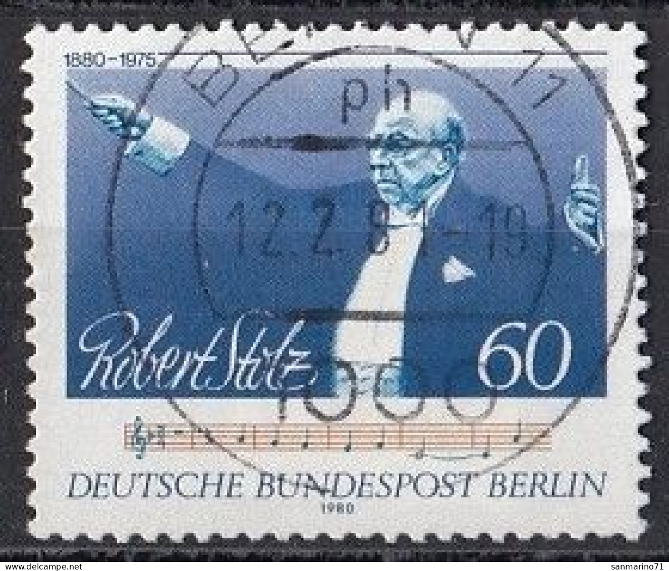 GERMANY Berlin 627,used,falc Hinged - Musique