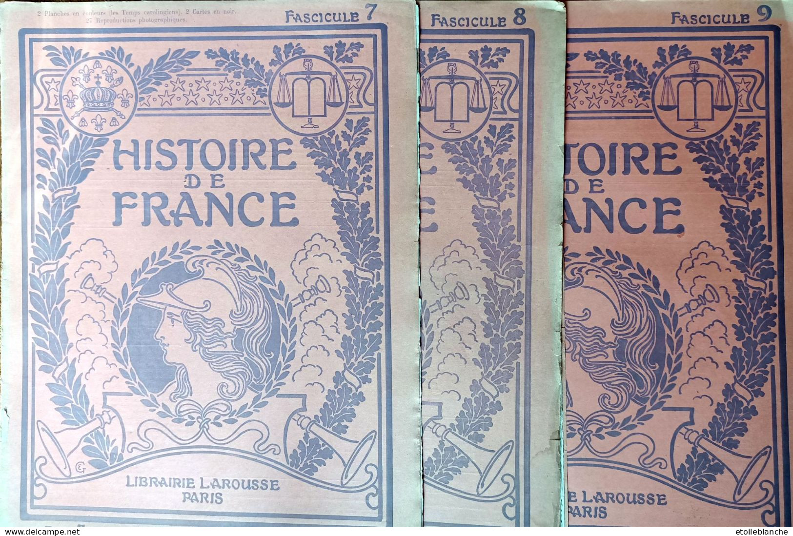 Histoire De France, Fascicules 7-8-9 - Capétiens Guillaume Le Conquerant, Bouvines, St Louis - Librairie Larousse Paris - Encyclopédies