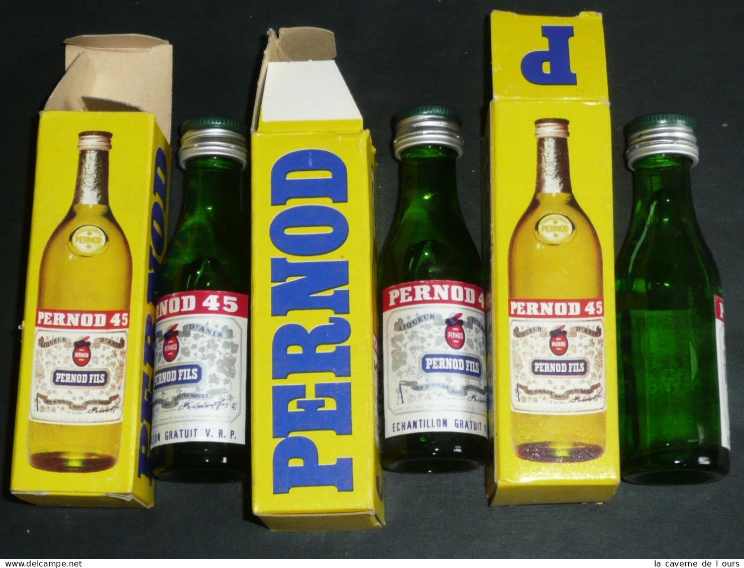 Rare Lot 3 Anciennes Mignonettes En Boite PERNOD - Miniatures