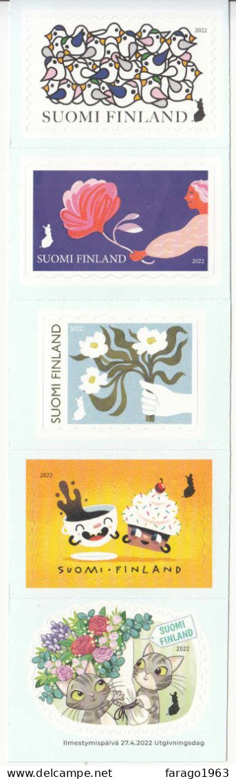 2022 Finland Greetings Coffee Cats   Miniature Sheet Of 5 MNH @ BELOW FACE VALUE - Nuovi